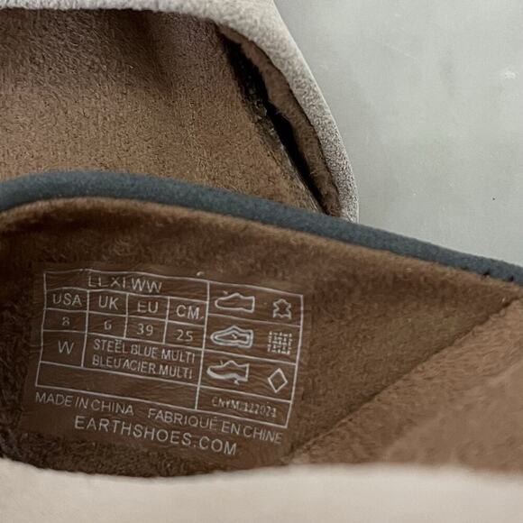 Earth Origins Suede Colorblock Slide Sandals Size 8 Lexi Blue Multi Women's - Picture 6 of 8